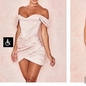 House of CB blush satin corset dress